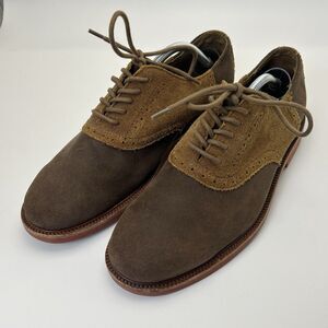 Polo Ralph Lauren Oxford Shoes Mens 9.5 Two Tone Suede Leather Torrington Saddle